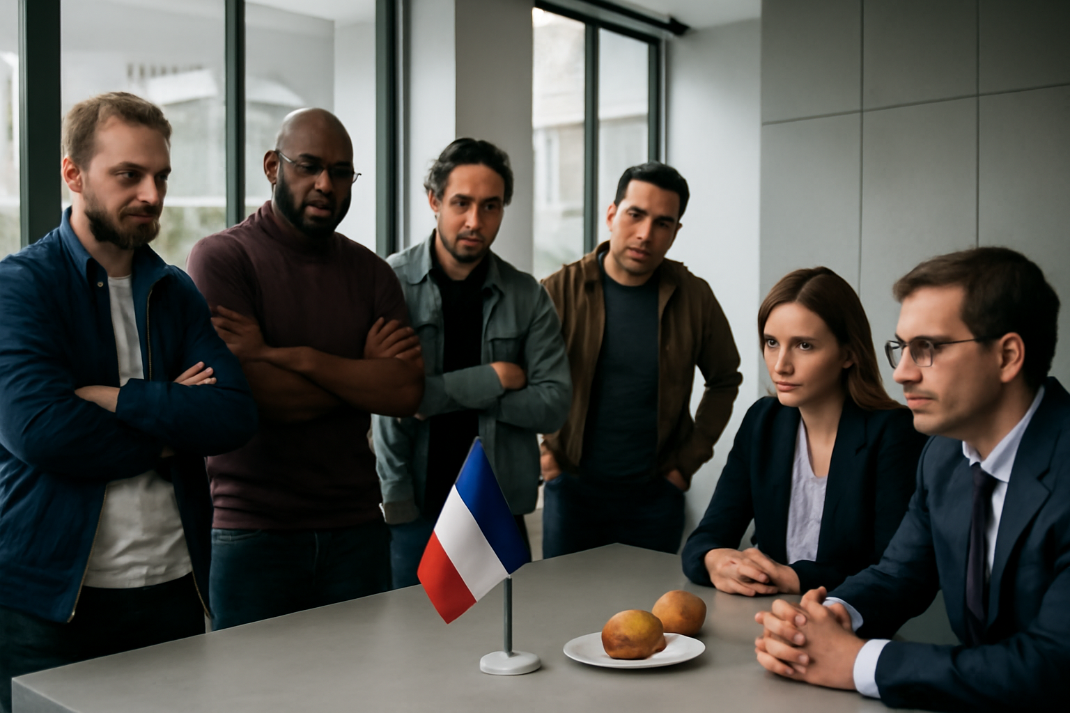 Négociations syndicales entre chauffeurs VTC et représentants de plateformes dans une ambiance tendue en France.