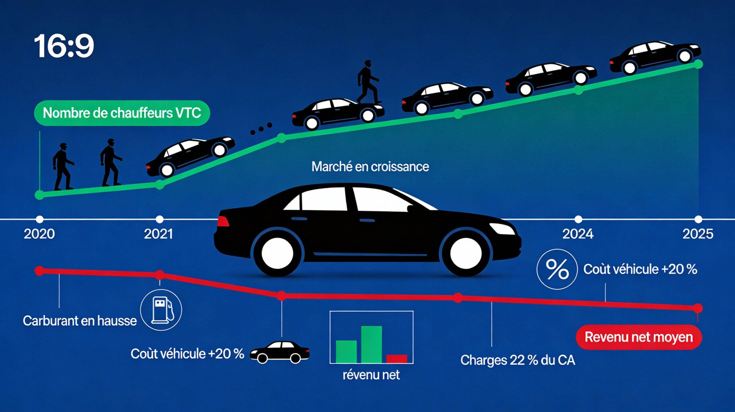 Secteur VTC 2020-2025 : 5 ans d&rsquo;évolution entre croissance, charges et précarité